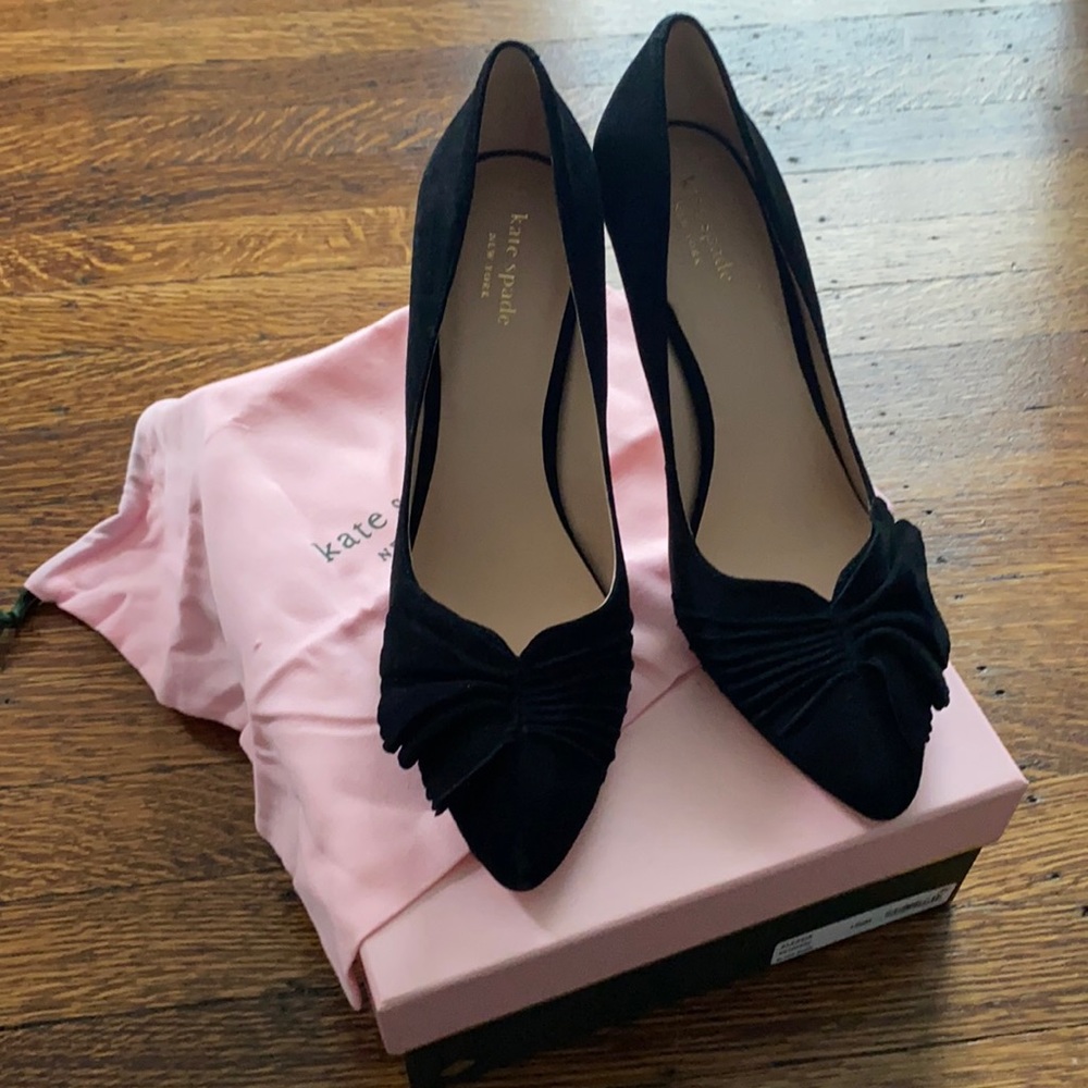 kate spade Alessia Black Suede Heels